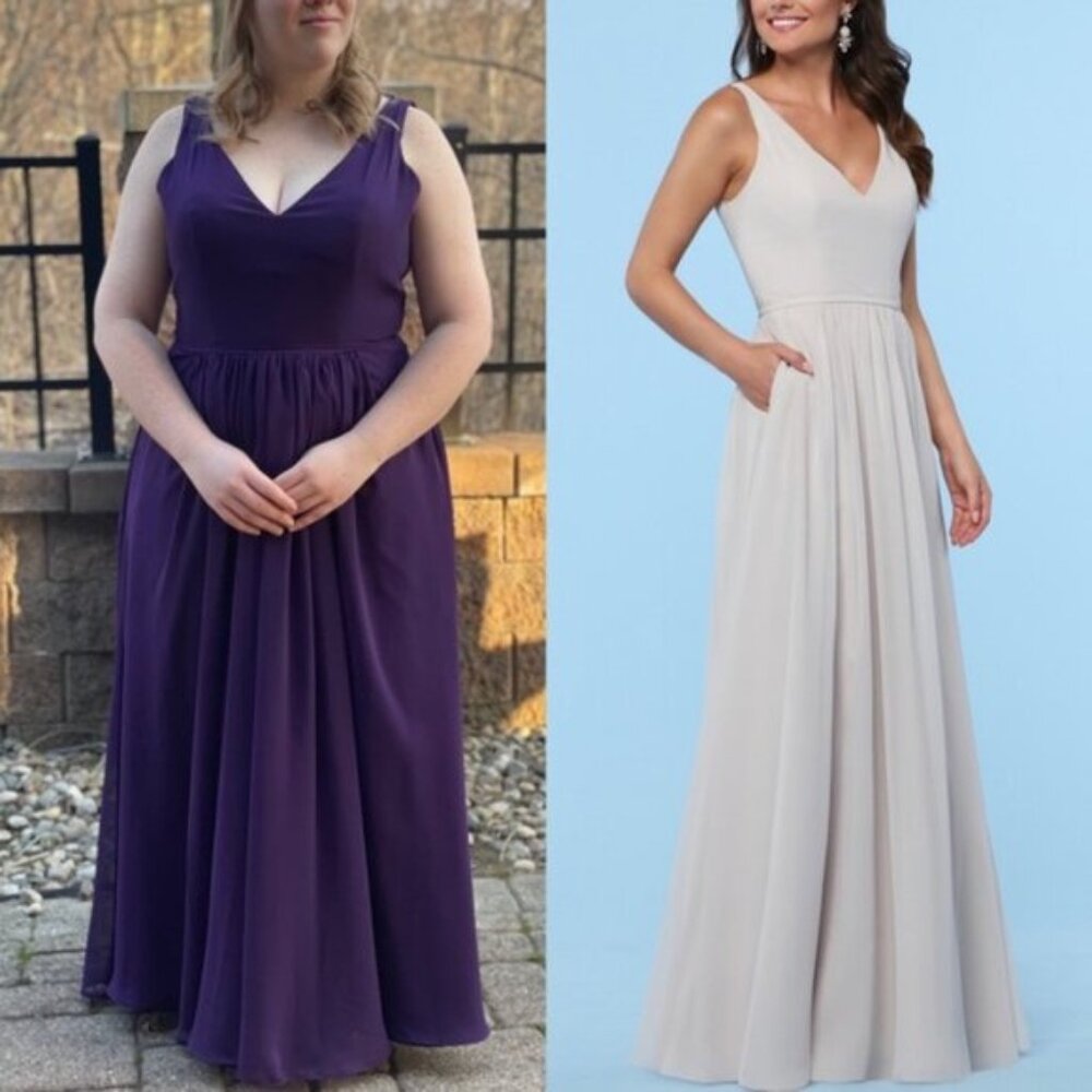 DaVinci Bridesmaids | Eggplant Purple Formal Gown Style# 60385 Dress | Size 16 - Picture 1 of 16